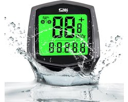 Fietscomputer met 16 Functies - GPS Snelheidsmeter en Afstandsmeter - Waterdicht (IPX5) - Verlicht Touchscreen