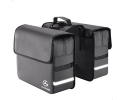 AG Fietstas - dubbele fietstas - fietstassen - elektrische fietsen - Zwart - dubbel - waterdicht - 37 Liter - volwassenen - elektrische fiets - Reflectoren - 100% polyester