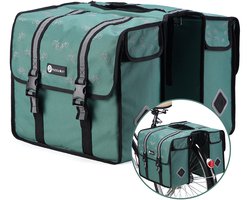 Packaway dubbele fietstas – waterdicht – 36 liter – Reflectie – Groen