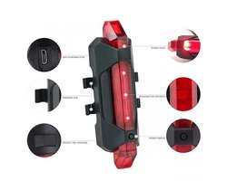 Fiets Achterlicht - Fietsachterlicht - Rood - Led - Oplaadbaar - USB - Fiets Lamp
