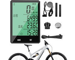 Digitale Fietscomputer - Snelheidsmeter GPS - Nachtfietsen Stuur - Automatische Verlichting - 7.1 Cm LCD - Bedraad