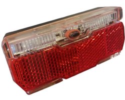 Rieba® Fiets Achterlicht - LED Fietsverlichting - Verstelbare bevestiging tot 70 mm - Inclusief Batterijen - Verlichting Bagagedrager - Fietslamp - Achterlamp - 2 Standen - Rood