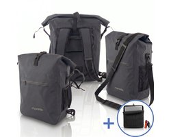 Morelia® Fietstas Rolltop - Incl Laptoptas & Achterlicht - Fietstassen - Fietstassen Electrische Fietsen - Enkele Dubbel - 28 Liter - 100% Waterdicht - Tarpaulin materiaal - Zwart