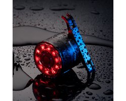 ROCKBROS Q1MAX Slimme Remlicht - Fiets Achterlicht – USB-C Oplaadbaar - Remsensor - Waterdicht - Wielrennen - MTB - Meerdere kleuren - 80uur brandtijd - Carnavalsbril