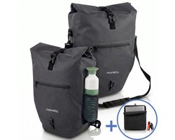 Morelia® Fietstas - Incl Laptoptas & Achterlicht - Fietstassen - Fietstassen Electrische Fietsen - Fietstassen Enkel - 30 Liter - 100% Waterdicht - Tarpaulin materiaal - Zwart