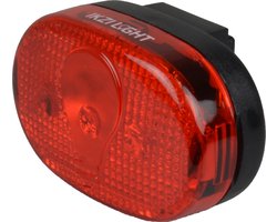 Ikzilight Ovaal achterlicht fiets - 3xLED - rood - batterij - inclusief zadelpenmontage