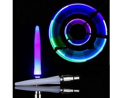 Dkiigame 4 Pack Led Flash Band Wiel Ventieldop Licht Voor Auto Fiets Motorfiets Wiel Licht Band, 4.25 inch Lange (Kleurrijk)