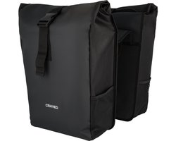 Craved Dubbele Fietstas Spark - Zwart - 48 Liter - Rolltop Fietstassen - Elektrische fietsen