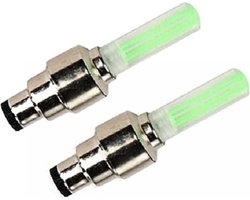 Fietswielverlichting firefly ventiel LED lampjes groen 2 stuks