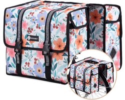 Packaway Dubbele Fietstassen - Waterdichte Fietstassen Elektrische Fiets - 36 Liter Pastel Blossom