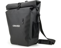 Craved Enkele Fietstas Linea - 28L - Geschikt voor E-Bikes - Zwart - 100% Waterdicht - Met schouderband