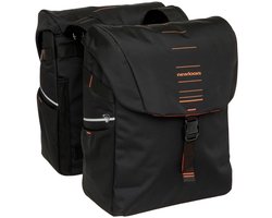 New Looxs ® Vigo Double - Dubbele Fietstas - Geschikt voor Elektrische Fietsen – Gerecycled Materiaal - 40 Liter – Zwart - Oranje