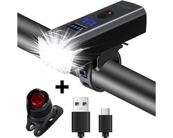 Fietsverlichting set USB oplaadbaar - Nacht sensor - 1000 Lumen - Voorlichtverlichting - Fatbike verlichting - racefiets verlichting - Koplamp fiets model 2025