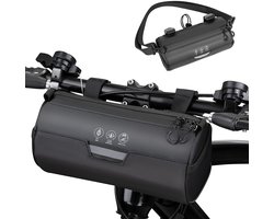 Fietstas - Fietstassen - Fiets Stuurtas - Frametas - Bike Handlebar Bag - 2 l - Waterdicht - Reflecterende fietstas stuur - Met afneembare schouderriem - Voor racefiets - MTB - e-bike - Ritten in de open lucht - Zwart