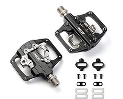 2-in-1 SPD-fietspedalen, Aluminium Antislip Klikpedalen voor BMX, MTB, Trekking, Racefiets