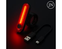 JN® Oplaadbare LED Achterlamp - Stijlvolle en Waterdichte Fietslamp met USB-aansluiting – Superheldere Fietsverlichting voor Dag & Nacht Veiligheid - achterlicht fiets - Led achterlamp - Fietsverlichting - achterlicht