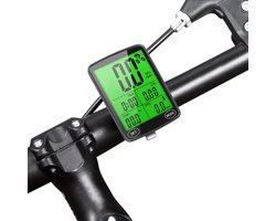 Lzwintrading Draadloze Fietscomputer – Kilometerteller Fiets – 9 Functies - IPX6 Waterdicht – met LED Achtergrondverlichting Display - Draadloos Snelheidsmeter - KM Teller - voor Racefietsen en Mountainbikes - Zwart
