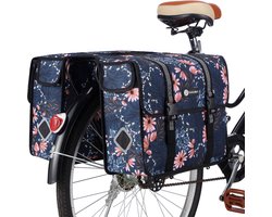 Packaway Dubbele Fietstassen - Waterdichte Fietstassen Elektrische Fiets - 36 Liter - Japanese Flower