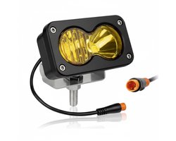 E-bike-koplamp in Baja-stijl for Ridstar Q20, 3-pins Julet Plug-and-Play, 6800K helder, 10V-80V breedspanning, 30W volledig aluminium off-road(Yellow light (extension cord))