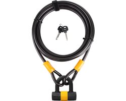 VINZ Kinabalu Kabelslot 5 Meter Lang - Multifunctioneel Bootslot, Fiets, Terras slot - 12mm Kabel - 500cm