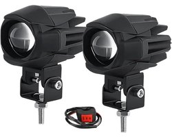 Motorfiets Mistlampen - LED Spot Verlichting - Veiliger Rijden - Dubbele Kleur Verlichting - 3 Inch - Wit Geel