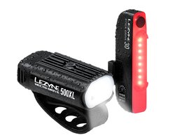Lezyne Hecto Drive 500XL / Stick Pair - LED fietslampen - USB Oplaadbare Fietsverlichting Set - Fietslicht Voor en Achter - Verlichting Fiets - Waterdicht - Zwart