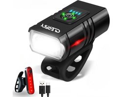 Clerby - Fietsverlichting Set LED - Fietslamp USB Oplaadbaar - Voorlicht en Achterlicht - Fietslicht - USB Oplaadbaar - Fietslampjes - Waterdicht - Zwart
