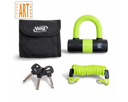 VINZ Dinara ART 4 Schijfremslot / Remschijfslot - ART 4 Slot Gekeurd - 3 sleutels - Motorslot - Geel