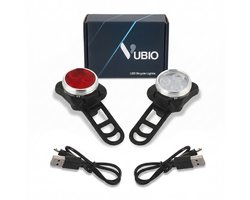 VUBIO Fietslampjes Set - Fietsverlichting USB Oplaadbaar - Wit en Rood