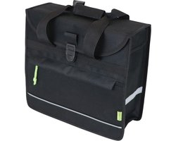 Dresco Enkele Fietstas Basic Shopper – Inhoud 20 Liter - Waterafstotend polyester – Twee bevestigingshaken & klittenbandsluiting - Handig voorvak – Reflectie aan de voor- en achterzijde - Afmeting 37x34x13cm
