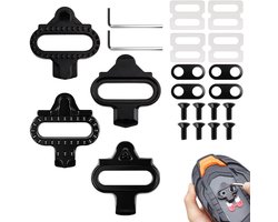 Inovra- Crampons met 18 Accessoires - Antislip Fietsschoenen - SPD Cleats Set - Mountainbike/Indoor Fietsschoenen - Roestvrij Staal - Snelle Installatie - Fietsclip