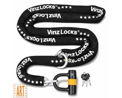 VINZ Trivor ART 4 Kettingslot 300cm -Extra Lang Goedgekeurd Bootslot / Motorslot / Bakfietsslot - ART 4 slot - 3 meter