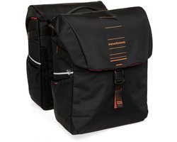New Looxs ® Vigo Double MIK 2.0 - Dubbele Fietstas - Geschikt voor Elektrische Fietsen – Gerecycled Materiaal - 40 Liter – Zwart - Oranje