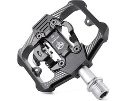 Fiets Pedalen voor SPD met 3 Afgedichte Lagere, Dubbele Functie en Antislip – Lichtgewicht Aluminium MTB en Racefiets Pedalen 9/16 inch