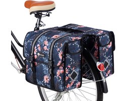 Packaway Dubbele Fietstassen - Waterdichte Fietstassen Elektrische Fiets - 36 Liter - Japanese Flower
