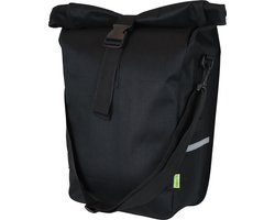 Dresco Enkele Fietstas Leisure – Inhoud 18 Liter - Waterafstotend nylon – Twee bevestigingshaken – Afsluitbare rolsluiting - Verstelbare schouderriem – Bevestigingsmogelijkheid draagbare lampjes - Reflecterende accenten - Afmeting 48x30x15cm