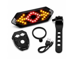 Fiets Richtingaanwijzer - Fietsverlichting met Knipperlicht - 900mAh USB Oplaadbaar - Waterbestendig - Stuurmontage - 120dB Claxon - Met Afstandsbediening