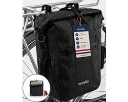 Morelia® Fietstas 100% Waterdicht ( 28 Liter Zwart) - Incl Laptoptas & Achterlicht - Fietstassen - Fietstassen Electrische Fietsen - Fietstassen Enkel - Tarpaulin materiaal