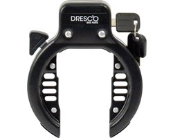 Dresco Ringslotslot voor fietsen met brede banden - gehard staal - Zwart