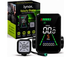 Lynox Velocity Display - Fatbike Scherm - Geschikt voor QMWheel V20 en V20 pro, Ouxi V8 en H9 - Kleurenscherm - UART 2 Protocol - Waterdicht - Inclusief Bedieningsknop - Plug & Play installatie - Niet opvoerbaar