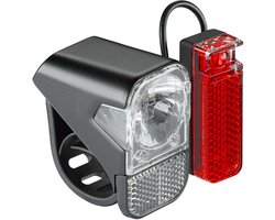 AXA Visto Fietsverlichting – Fietslampjes Voorlicht en achterlicht op Batterijen – Waterdicht – Fietslicht met Reflector en Zijzicht – Geschikt voor Stadsfiets, gravelfiets en kinderfiets