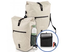 Morelia® Fietstas (30 Liter Beige) - Fietstassen Electrische Fietsen - Fietstassen Enkel - Incl Achterlicht - 30 Liter - 100% Waterdicht - Tarpaulin materiaal
