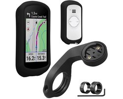 Sogiol® hoes geschikt + GPS houder voor fiets geschikt voor Garmin Edge Explore 2 - Siliconen beschermhoes voor fietsnavigatie - zwart