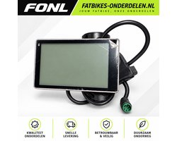 FONL Fatbike Display M5 LCD - Scherm voor Ouxi V8 en H9 - Inclusief Aansluitkabel - Dashboard Elektrische Fiets - Zwart