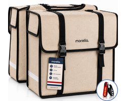 Morelia® Fietstas XL - 100% Waterdicht (52 Liter Beige) - Incl Achterlicht - Fietstassen - Fietstassen Electrische Fietsen - Fietstassen Dubbel - Tarpaulin materiaal