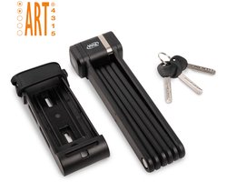VINZ Pamir ART 2 Vouwslot - Fietsslot - Goedgekeurd Elektrische Fiets & Fatbike slot - Licht ART 2 Slot - Met uitsparing voor Airtag / GPS Tracker - 96cm