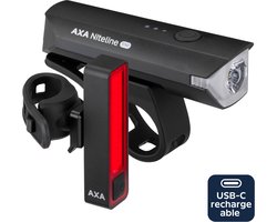 AXA Niteline 550 fietsverlichting set – Oplaadbare LED fietsverlichting voor- en achterlicht – USB‑C – krachtige verlichting voor maximale zichtbaarheid
