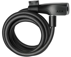 AXA Resolute 8-180 Kabelslot – 180 cm – 8 mm – Automatische kliksluiting – Inclusief framehouder – Matzwart