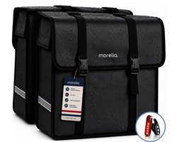 Morelia® Fietstas XL - 100% Waterdicht (52 Liter Zwart) - Incl Achterlicht - Fietstassen - Fietstassen Electrische Fietsen - Fietstassen Dubbel - Tarpaulin materiaal