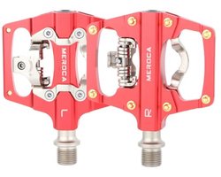 Dubbelzijdige SPD Pedalen voor Mountainbike en Racefiets - Clip in Flat & Clipless Aluminium (9/16 inch)